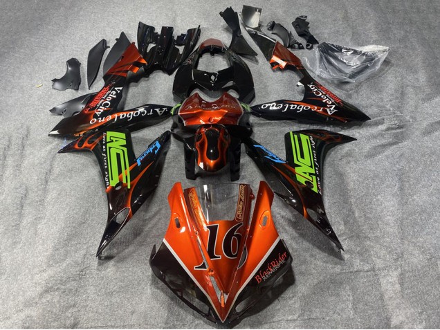 Comprare Carena Moto Yamaha YZF 1000 R1 2002-2003 - Arancia Nero Neon Verde Fiamma 16