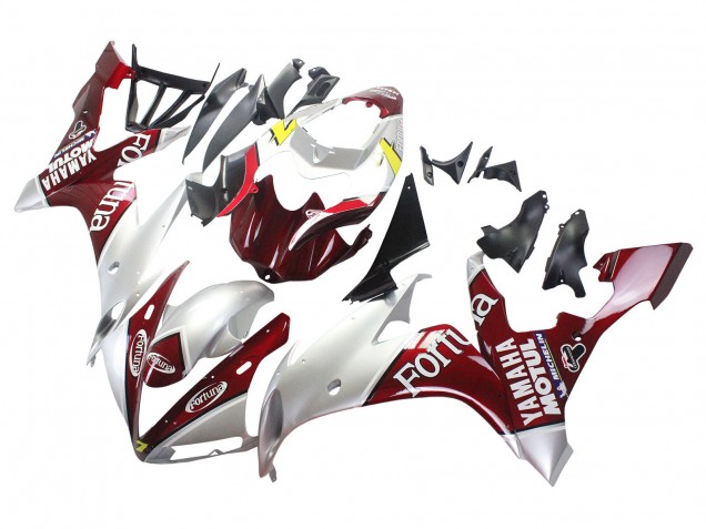 Comprare Carena Moto Yamaha YZF 1000 R1 2004-2006 - Argento Rosso Fortuna Motul