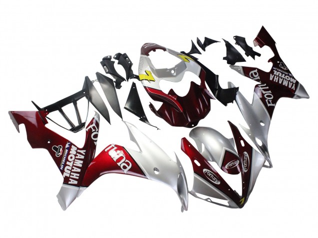 Comprare Carena Moto Yamaha YZF 1000 R1 2004-2006 - Argento Rosso Fortuna Motul