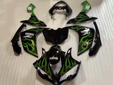 Comprare Carena Moto Yamaha YZF 1000 R1 2004-2006 - Nero Lucido Verde Fiamma Bianco Decal