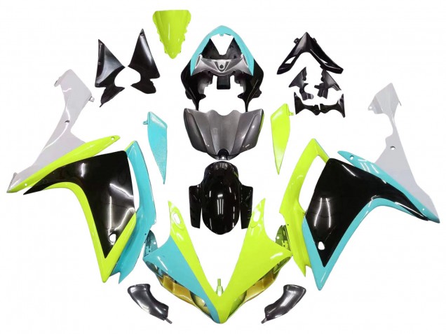 Comprare Carena Moto Yamaha YZF 1000 R1 2007-2008 - Azzurro Chiaro Verde Lime Nero