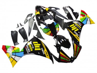 Comprare Carena Moto Yamaha YZF 1000 R1 2012-2014 - Nero Lucido Giallo Verde Blu Rosso Ruota dei Colori
