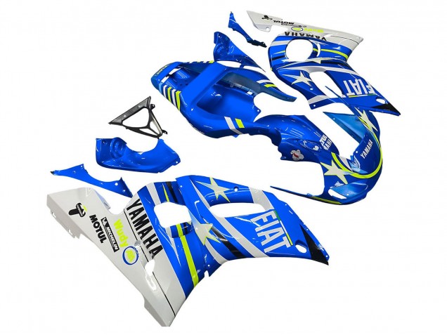 Comprare Carena Moto Yamaha YZF 600 R6 1998-2002 - Bianco Blu Neon Giallo Fiat Motul Michelin