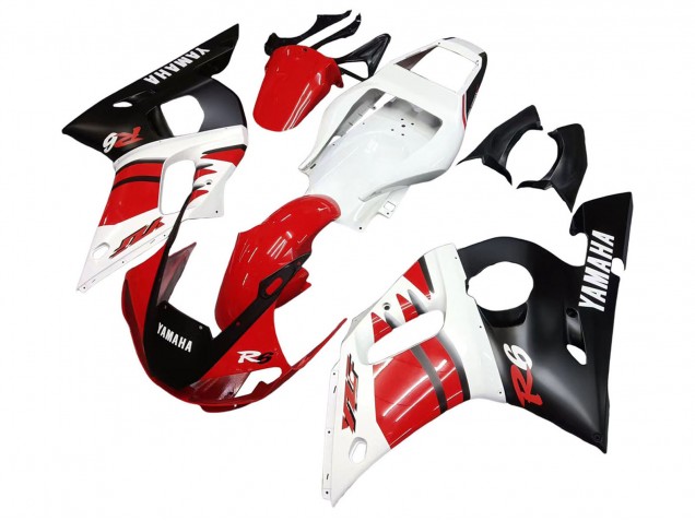 Comprare Carena Moto Yamaha YZF 600 R6 1998-2002 - Bianco Rosso Nero Lucido