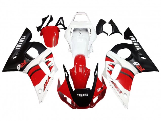 Comprare Carena Moto Yamaha YZF 600 R6 1998-2002 - Bianco Rosso Nero Lucido