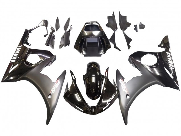 Comprare Carena Moto Yamaha YZF R6 2003-2004 - Nero Lucido Nero Opaco Bianco Decals