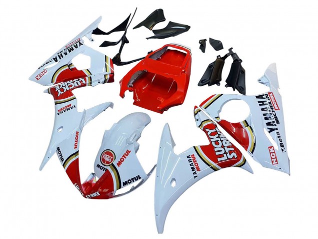 Comprare Carena Moto Yamaha YZF R6 2003-2004 - Bianco Rosso Lucky Strike Motul