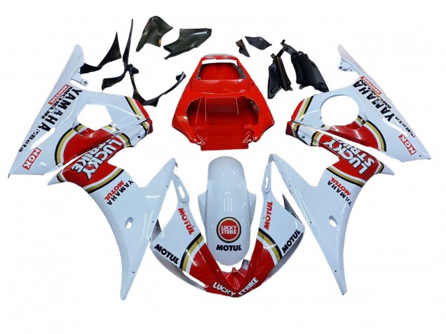 Comprare Carena Moto Yamaha YZF R6 2003-2004 - Bianco Rosso Lucky Strike Motul