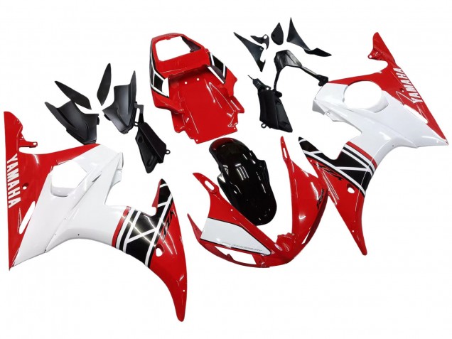 Comprare Carena Moto Yamaha YZF R6 2003-2004 - Bianco Rosso Nero Lucido