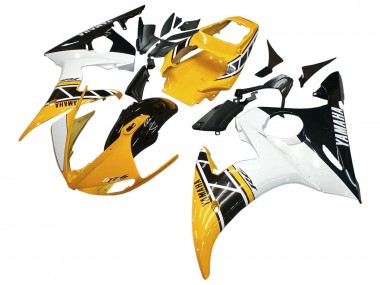Comprare Carena Moto Yamaha YZF R6S 2006-2009 - Giallo Bianco Nero Lucido