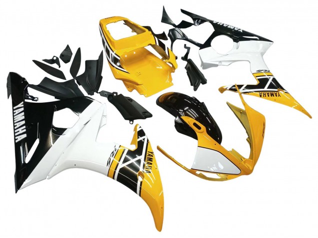 Comprare Carena Moto Yamaha YZF R6S 2006-2009 - Giallo Bianco Nero Lucido