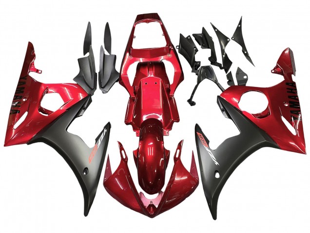 Comprare Kit Carena Moto Yamaha YZF R6 2003-2004 - Rosso Nero Opaco