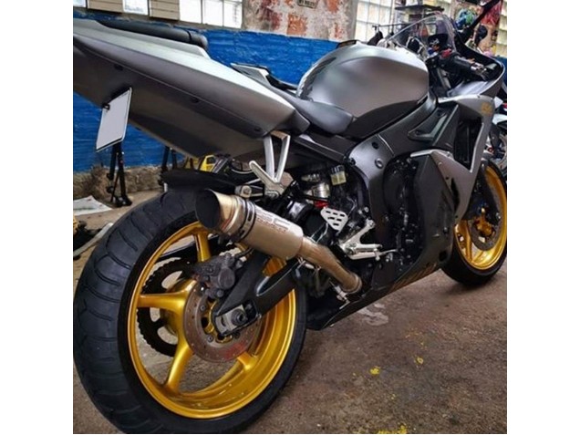 Comprare Carena Moto Yamaha YZF R6 2003-2004 - Grigio Opaco Nero Opaco Oro Decals