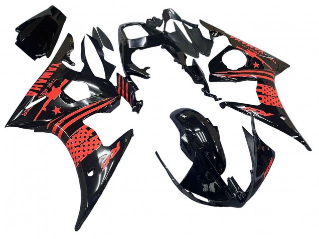 Comprare Carena Moto Yamaha YZF R6 2003-2004 - Nero Lucido Rosso