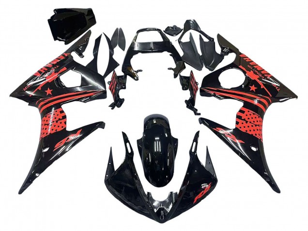 Comprare Carena Moto Yamaha YZF R6 2003-2004 - Nero Lucido Rosso