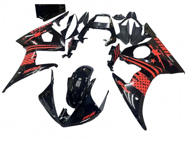 Comprare Carena Moto Yamaha YZF R6S 2006-2009 - Nero Lucido Rosso