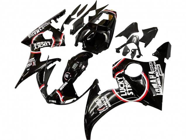 Comprare Carena Moto Yamaha YZF R6S 2006-2009 - Nero Lucido Rosso Bianco Lucky Strike Motul
