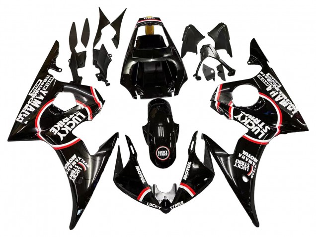 Comprare Carena Moto Yamaha YZF R6S 2006-2009 - Nero Lucido Rosso Bianco Lucky Strike Motul