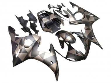 Comprare Carena Moto Yamaha YZF R6 2003-2004 - Grigio Nero Opaco Geometrico