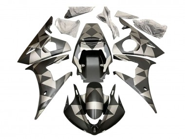 Comprare Carena Moto Yamaha YZF R6S 2006-2009 - Nero Rosso Geometrico