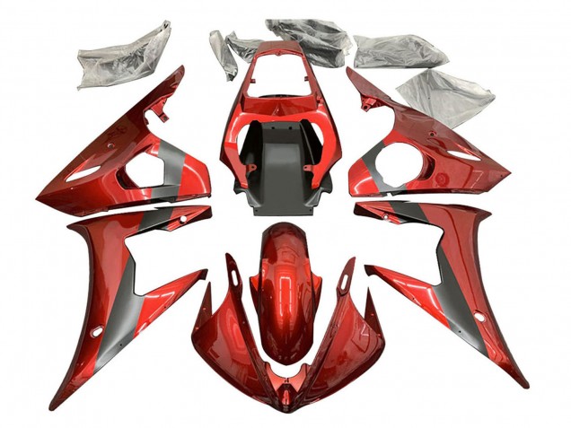 Comprare Carena Moto Yamaha YZF R6 2003-2004 - Rosso Nero Opaco