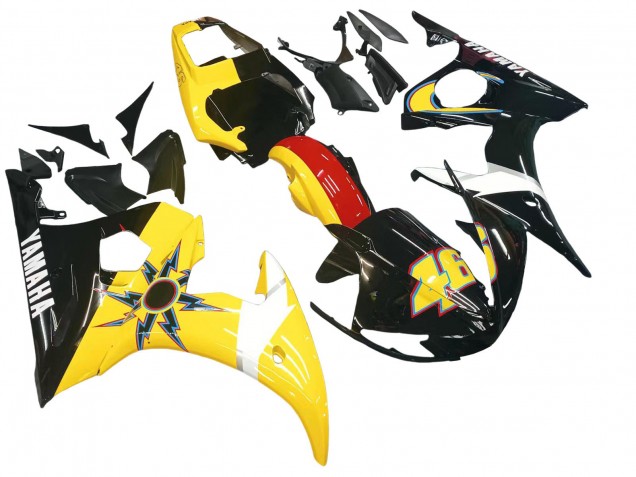 Comprare Carena Moto Yamaha YZF 600 R6 2005 - Nero Giallo Rosso 46