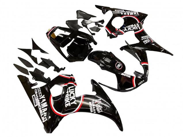 Comprare Carena Moto Yamaha YZF 600 R6 2005 - Nero Lucido Bianco Lucky Strike Motul
