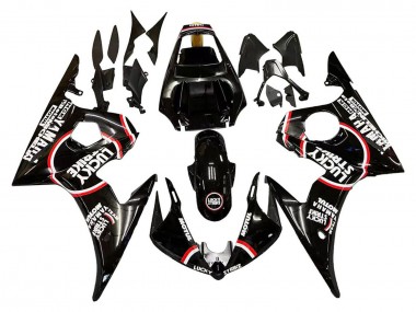 Comprare Carena Moto Yamaha YZF 600 R6 2005 - Nero Lucido Bianco Lucky Strike Motul