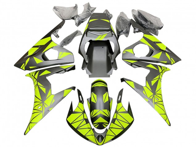 Comprare Carena Moto Yamaha YZF 600 R6 2005 - Nero Opaco Neon Verde