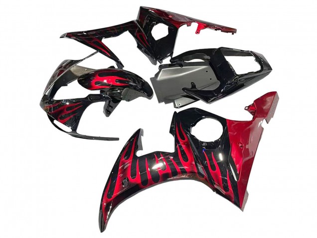 Comprare Carena Moto Yamaha YZF 600 R6 2005 - Nero Rosso Fiamma