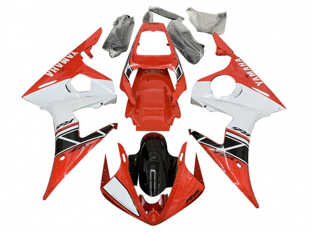 Comprare Carena Moto Yamaha YZF 600 R6 2005 - Bianco Rosso Nero Lucido