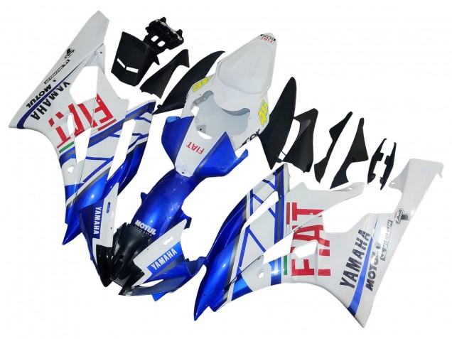 Comprare Carena Moto Yamaha YZF 600 R6 2006-2007 - Bianco Blu Rosso Fiat Motul Michelin