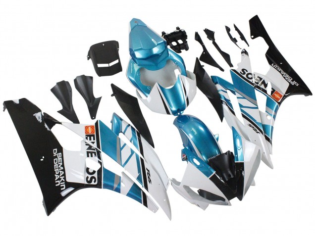 Comprare Carena Moto Yamaha YZF 600 R6 2006-2007 - Bianco Blu Nero Semakin Didepan ENEOS