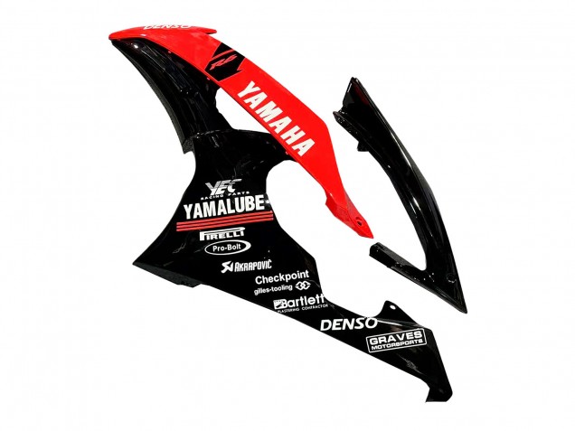 Comprare Carena Moto Yamaha YZF 600 R6 2008-2016 - Rosso Nero Lucido DENSO Yamalube 21