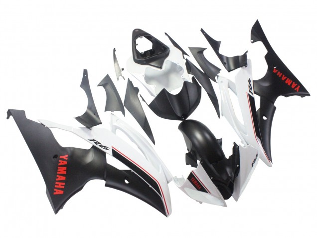 Comprare Carena Moto Yamaha YZF 600 R6 2008-2016 - Bianco Nero Opaco Rosso Decals