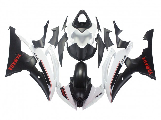 Comprare Carena Moto Yamaha YZF 600 R6 2008-2016 - Bianco Nero Opaco Rosso Decals