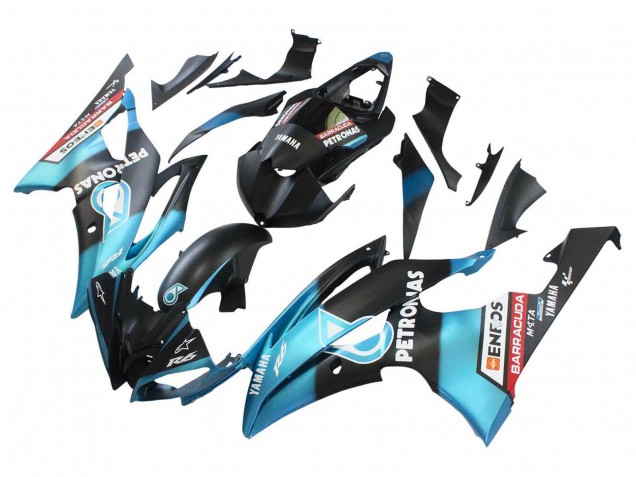 Comprare Carena Moto Yamaha YZF 600 R6 2008-2016 - Azzurro Chiaro Nero Opaco Petronas ENEOS