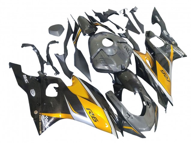 Comprare Carena Moto Yamaha YZF 600 R6 2017-2023 - Oro Nero Fibra di Carbonio