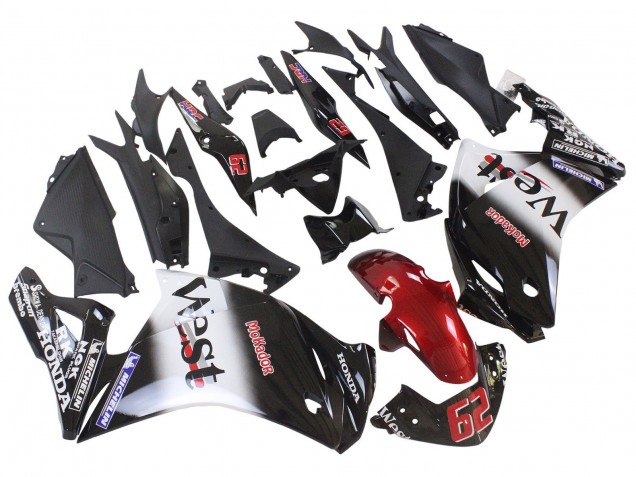 Comprare Carena Moto Honda CBR250RR 2011-2015 - Nero Lucido Bianco West Rosso HRC 62