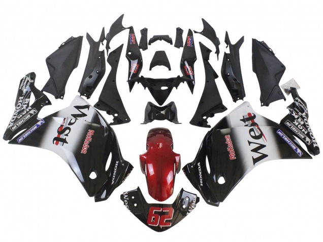 Comprare Carena Moto Honda CBR250RR 2011-2015 - Nero Lucido Bianco West Rosso HRC 62