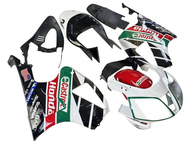 Comprare Carena Moto Honda VTR1000 2000-2006 - Bianco Rosso Verde Nero Lucido Castrol