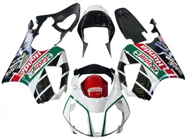 Comprare Carena Moto Honda VTR1000 2000-2006 - Bianco Rosso Verde Nero Lucido Castrol