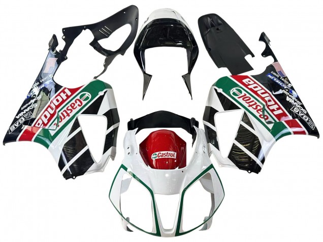 Comprare Carena Moto Honda VTR1000 2000-2006 - Bianco Rosso Verde Nero Lucido Castrol