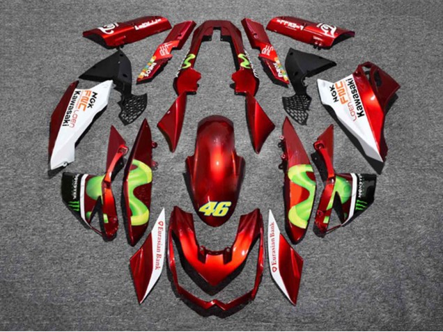Comprare Carena Moto Kawasaki Z1000 2010-2013 - Rosso Bianco Verde Mostro 46
