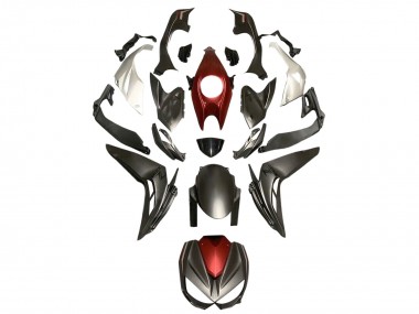 Comprare Carena Moto Kawasaki Z1000 2014-2019 - Argento Rosso Nero Opaco