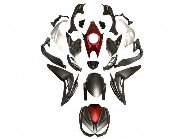 Comprare Carena Moto Kawasaki Z1000 2014-2019 - Argento Rosso Nero Opaco