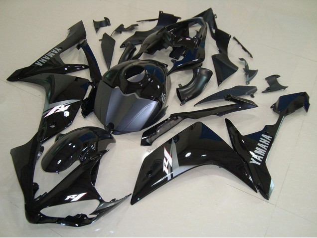 Comprare Carena Moto Yamaha YZF R1 2007-2008 - Nero Lucido Nero Opaco Bianco Decal