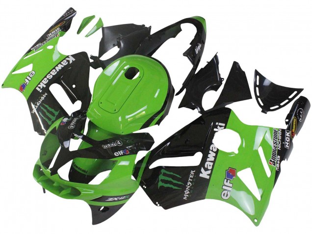 Comprare Carena Moto Kawasaki ZX12R 2002-2006 - Verde Nero Lucido Elf Touch4 Mostro