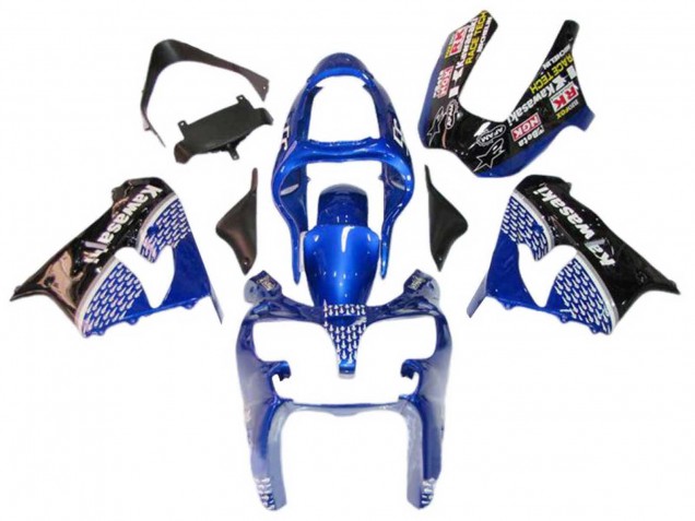 Comprare Carena Moto Kawasaki ZX9R 2000-2001 - Blu Bianco Nero Lucido