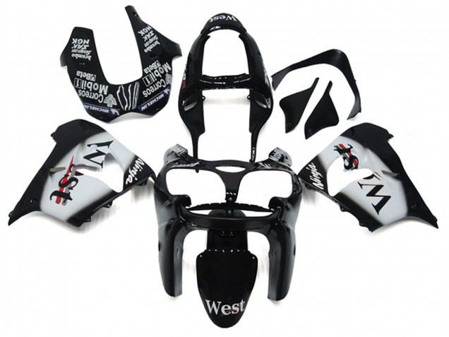 Comprare Carena Moto Kawasaki ZX9R 2002-2003 - Nero Lucido Bianco West